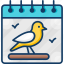 bird, calendar, day, events 