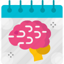 brain, calendar, day, events, tumor
