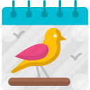 bird, calendar, day, events