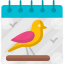 bird, calendar, day, events 