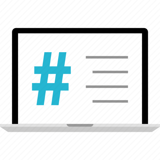 Hashtag, laptop, online, sign, website icon - Download on Iconfinder