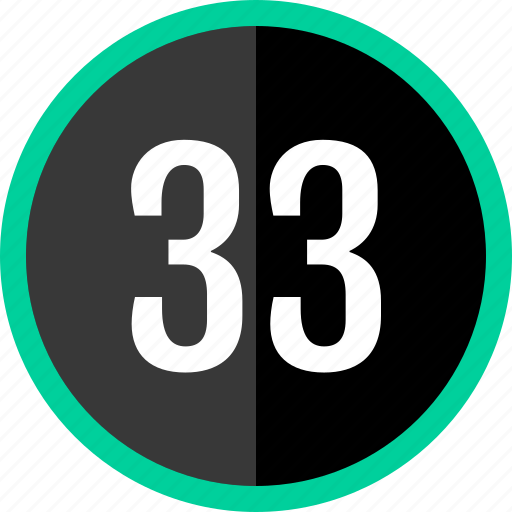 33, number icon - Download on Iconfinder on Iconfinder