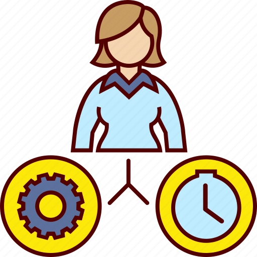 Business, gear, job, time, woman icon - Download on Iconfinder