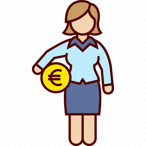 Administration, business, euro, money, woman icon - Download on Iconfinder