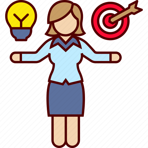 Business, compare, idea, woman, clever, presentation, target icon - Download on Iconfinder