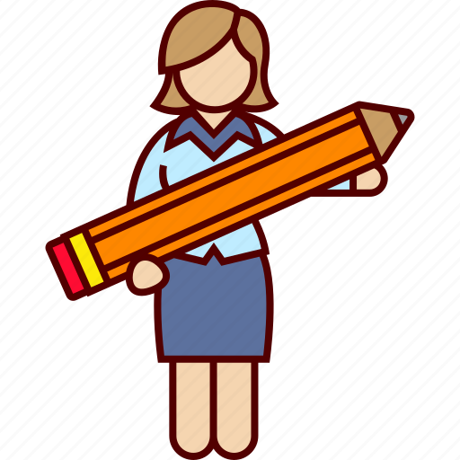 Business, woman, pencil, write, edit, work, job icon - Download on Iconfinder