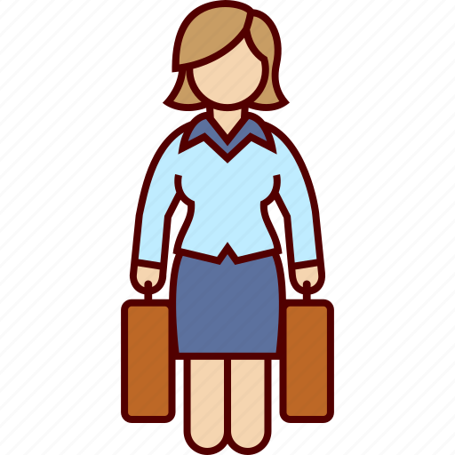Business, woman, suitcases, travel, traveler icon - Download on Iconfinder