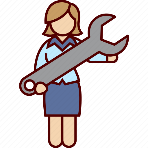 Business, woman, work, job, technical, support, tool icon - Download on Iconfinder