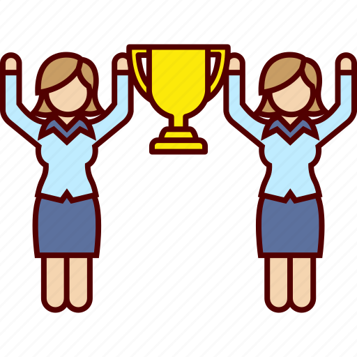 Business, women, partner, goal, cup, success icon - Download on Iconfinder