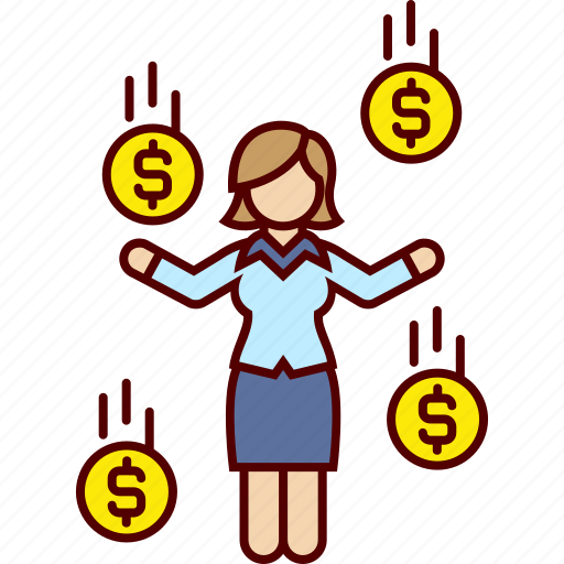 Money, rain, cash, success, business, profit, woman icon - Download on Iconfinder