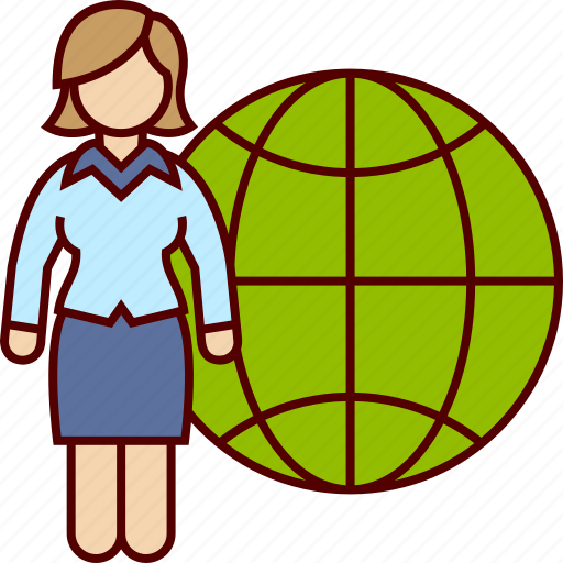 World, international, business, woman, travel, traveler icon - Download on Iconfinder