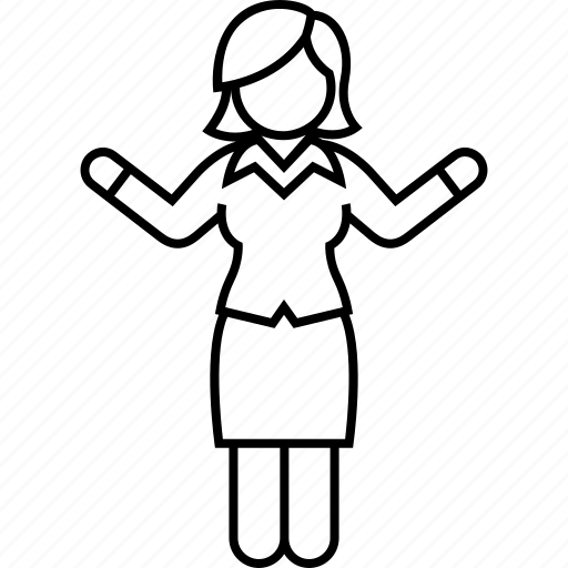 Arms, open, wide, business, woman, standing icon - Download on Iconfinder