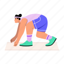 running, position, sprint, athlete, crouch, character