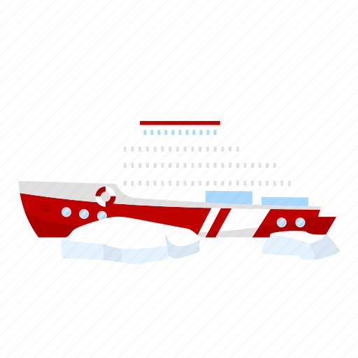 Icebreaker, ice, break, ship, boat illustration - Download on Iconfinder