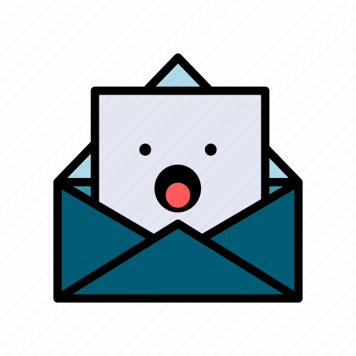 Letter, envelope, mail, message, newsletter, expression, surprized icon - Download on Iconfinder