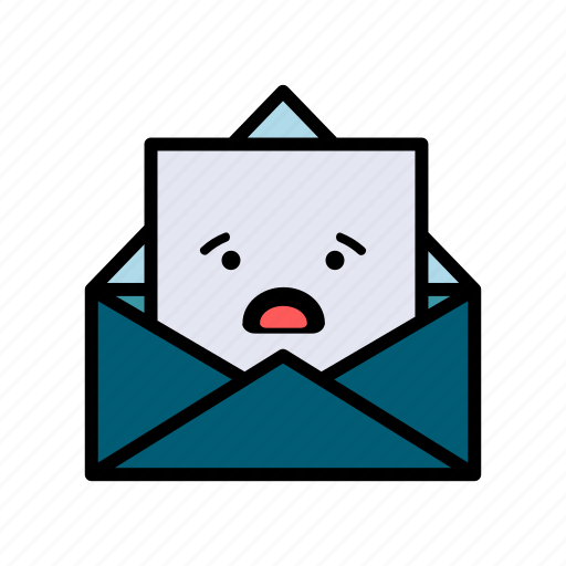 Letter, envelope, mail, message, newsletter, expression, shocked icon - Download on Iconfinder