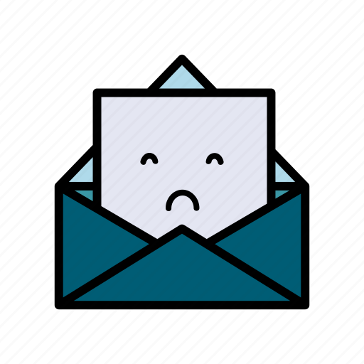 Letter, envelope, mail, message, newsletter, expression, sad icon - Download on Iconfinder