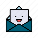 letter, envelope, mail, message, newsletter, expression, laughing