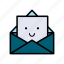 letter, envelope, mail, message, newsletter, expression, smile 