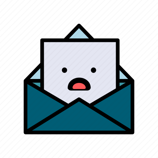 Letter, envelope, mail, message, newsletter, expression, shocked icon - Download on Iconfinder