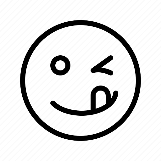 Cute, emoji, emoticon, happy, silly, stupid, winking icon - Download on Iconfinder