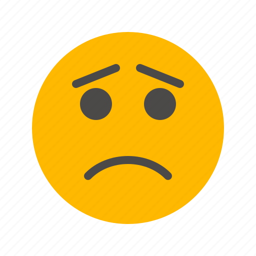 Emoji Emoticon Moody Sadness Scared Sorrow Worried Icon