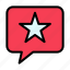 chat, favorite, message, star 