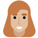 avatar, emoticon, face, female, profile, smiley, woman