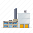 building, chimney, factory, industrial, industry, warehouse 