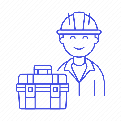 Builder, contractor, engineer, equipment, factory, male, mechanic icon - Download on Iconfinder