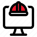 monitor, helmet, labor, worker