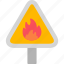 flammable, danger, emergency, fire, flame, hazard, warning, icon 