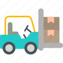 forklift, logistic, shipping, warehouse, icon