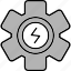 energy, electric, gear, power, setting, icon 