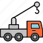 lifting, crane, truck, vehicle, transport, transportation, lifter, forklift, icon 
