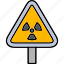 radiation, danger, hazard, nuclear, radioactive, toxic, warning, icon 