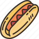 hotdog, sausage, bread, snack, food