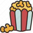 popcorn, bucket, cinema, snack, tasty