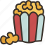 popcorn, bucket, cinema, snack, tasty 