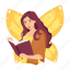 fairy book, fairy reading, fairy tale, fairy, fantasy character 