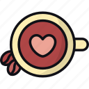 coffee, espresso, heart, cup, hot drink, beverage, latte