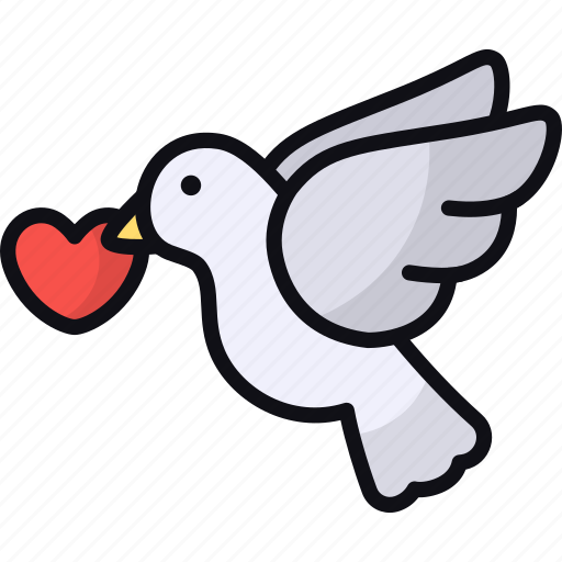 Dove, wedding, love, animal, bird, romance, heart icon - Download on Iconfinder