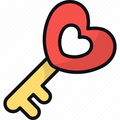 Key, heart, secure, romantic, love, lock icon - Download on Iconfinder