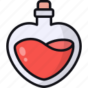 love potion, flask, chemical, heart, bottle, chemistry