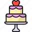 wedding cake, dessert, heart, marriage, party, love 