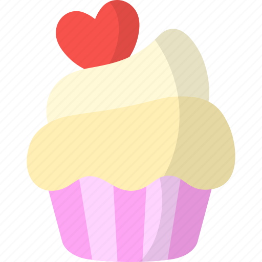 Cupcake, heart, pastry, cake, dessert, food, bakery icon - Download on Iconfinder