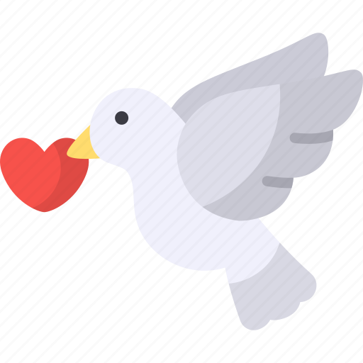 Dove, wedding, love, animal, bird, romance, heart icon - Download on Iconfinder