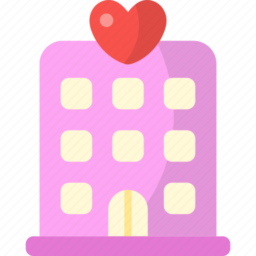 Hotel, holiday, love, vacation, honeymoon, building, heart icon - Download on Iconfinder