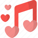 love song, music note, melody, hearts, romantic, quaver
