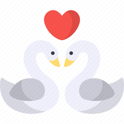 Swans, couple, love, animal, romantic, heart, loving icon - Download on Iconfinder